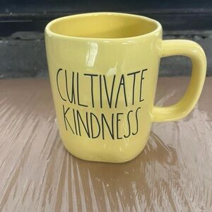 NWOT Rae Dunn Yellow "Cultivate Kindness" Doublesided Mug